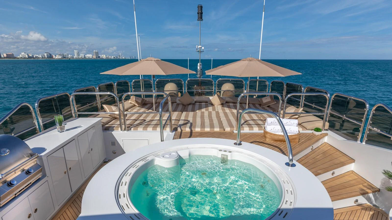 a pool on a boat aboard GLAZE Yacht for Sale