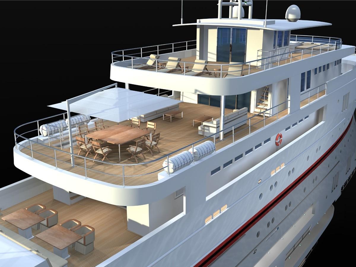a model of a ship aboard OCEA X47 Yacht for Sale