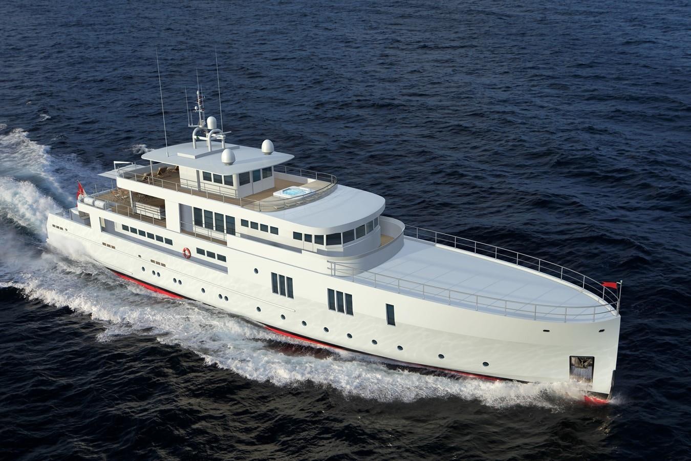 a white ship on the water aboard OCEA X47 Yacht for Sale