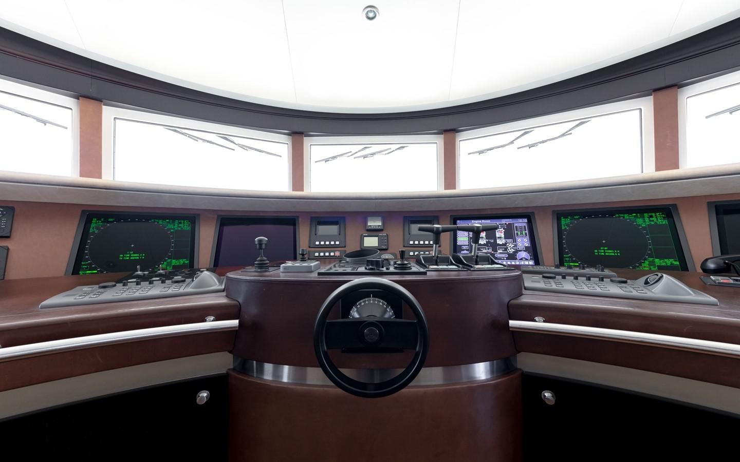 a control panel in a car aboard ATINA Yacht for Sale
