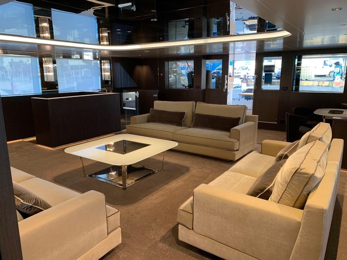 a room with couches and a table aboard CLOUD ATLAS Yacht for Charter