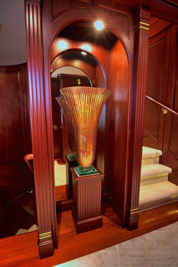 a vase on a stand aboard SCORPIO Yacht for Sale