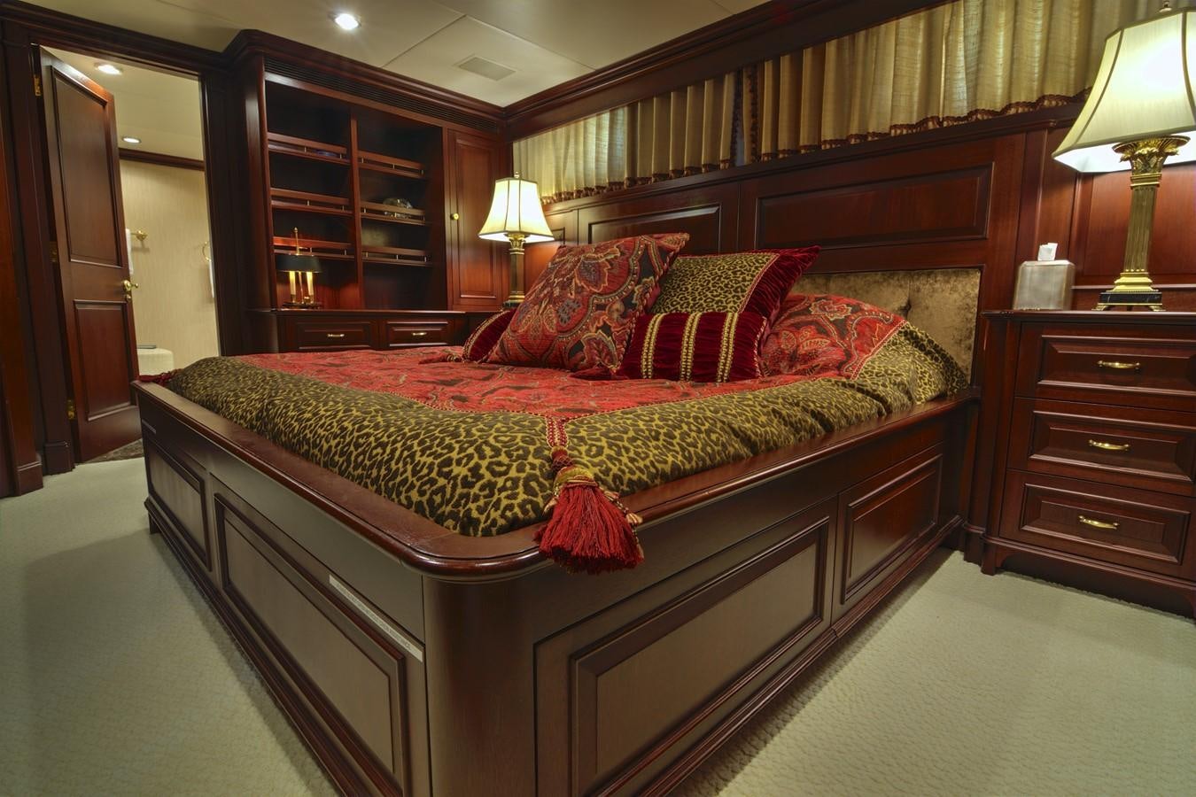 a bed in a room aboard SCORPIO Yacht for Sale