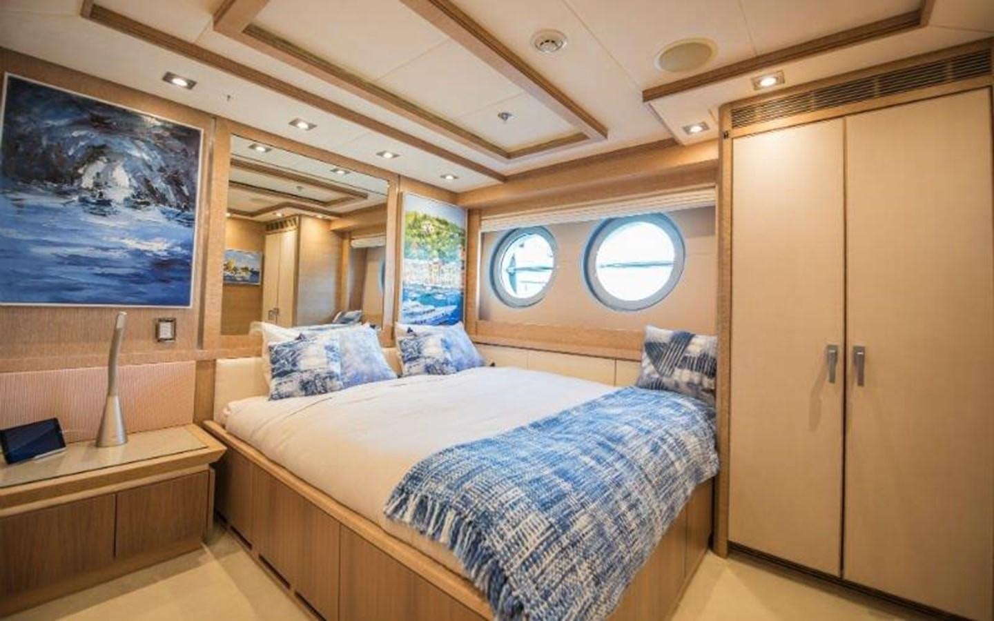 a room with two beds aboard NORMA JEAN Yacht for Sale