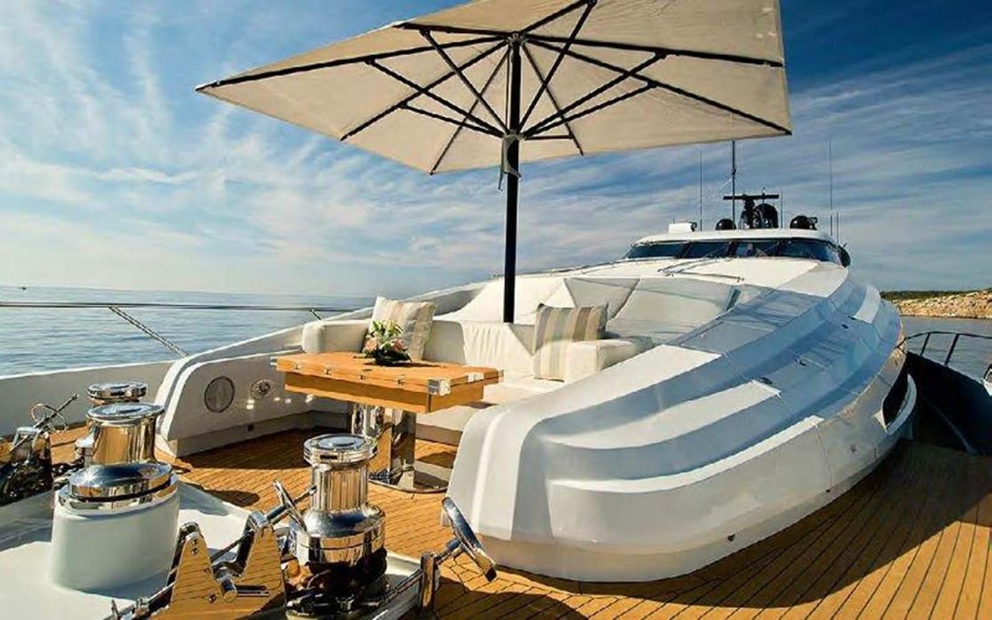 a boat on a deck aboard NORMA JEAN Yacht for Sale