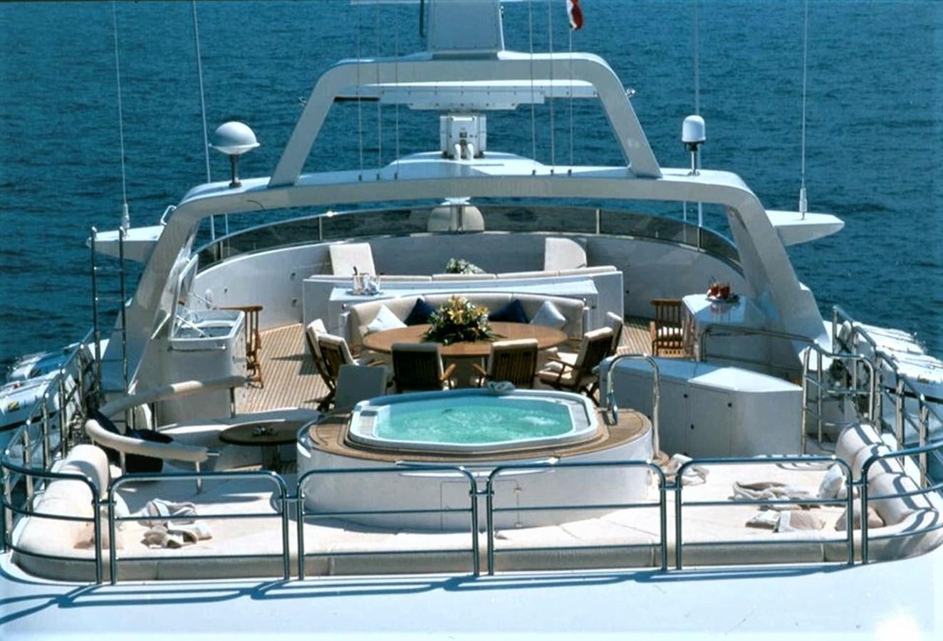 a large swimming pool aboard MORE Yacht for Sale