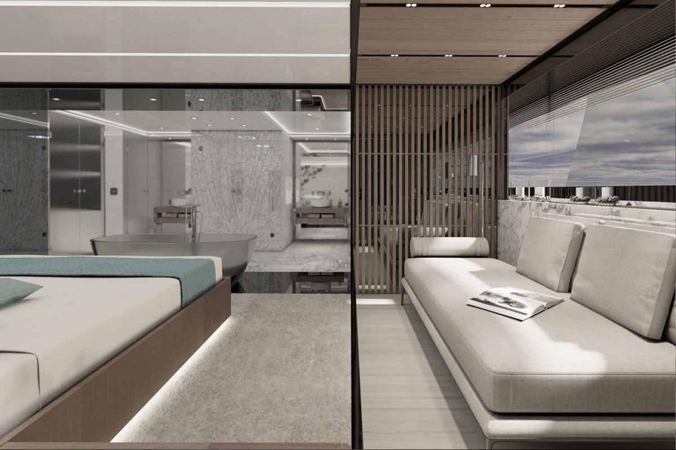 a room with a couch and a pool table aboard HALARA (NAME RESERVED) Yacht for Sale