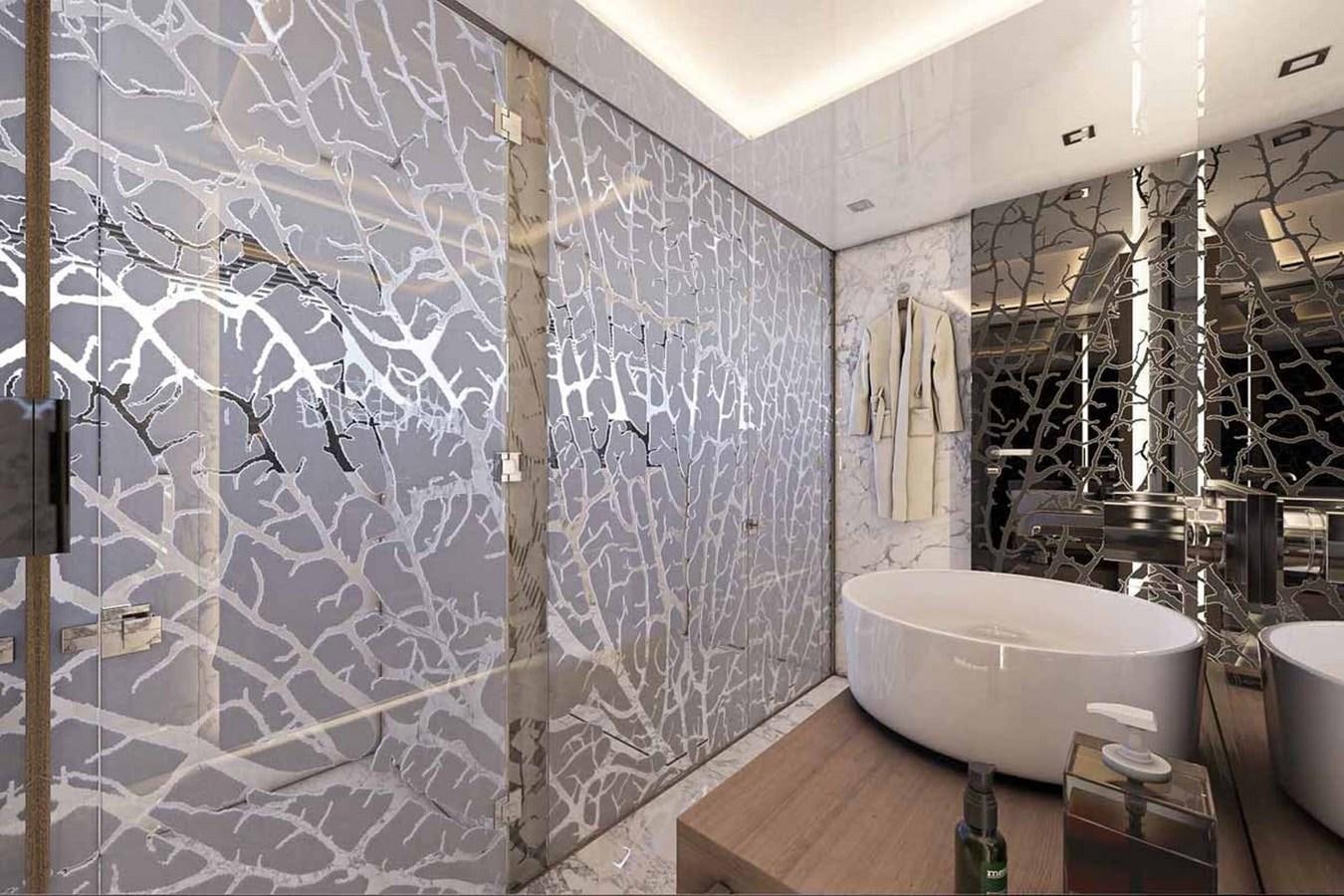 a bathroom with a large white tub aboard HALARA (NAME RESERVED) Yacht for Sale