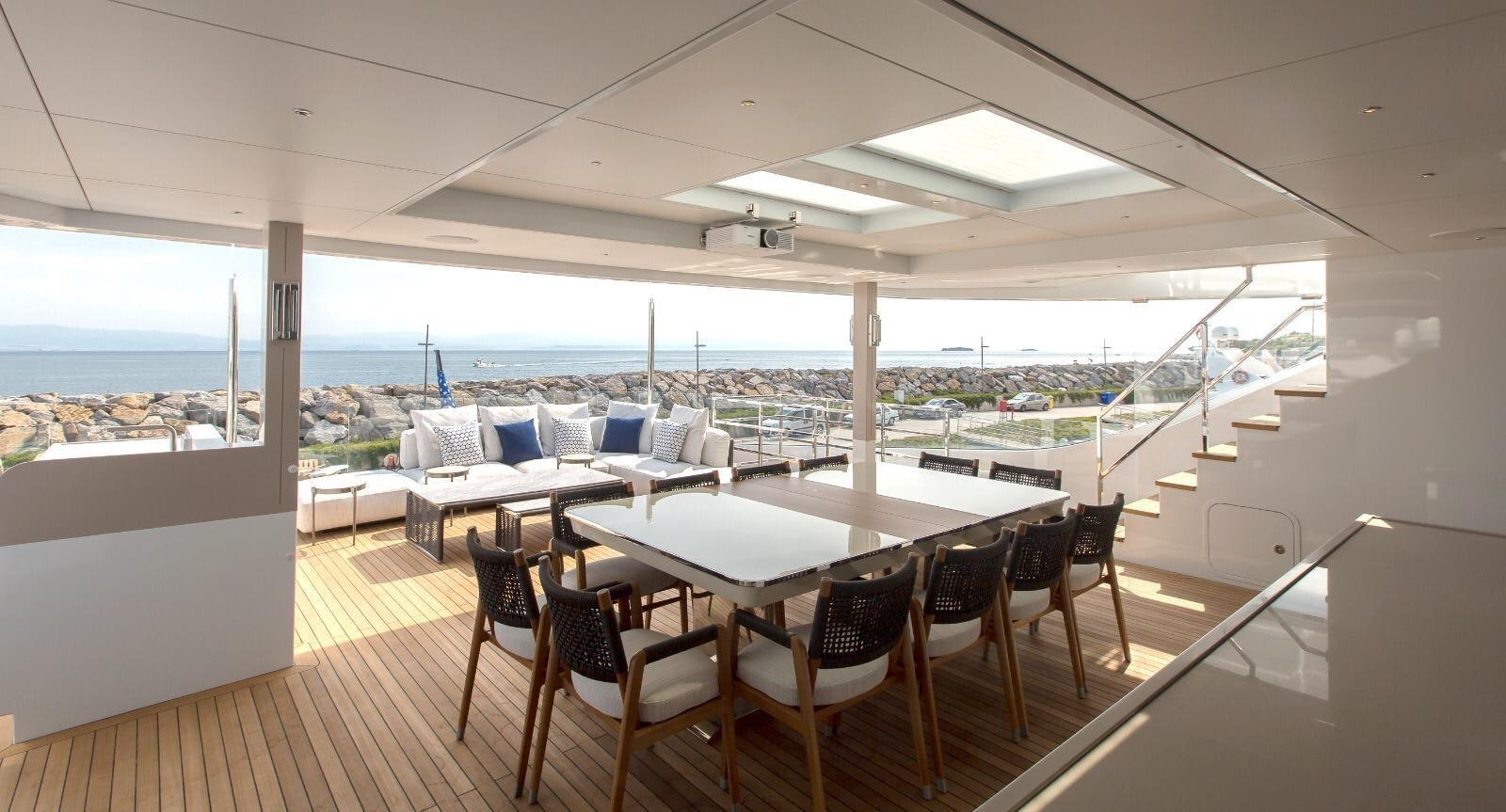 a room with a table and chairs aboard HALARA (NAME RESERVED) Yacht for Sale