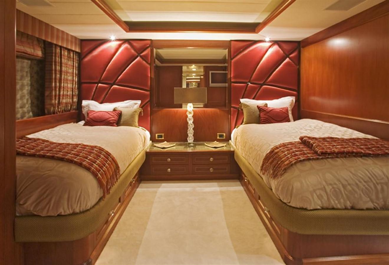 a room with two beds aboard SEA DREAM Yacht for Sale