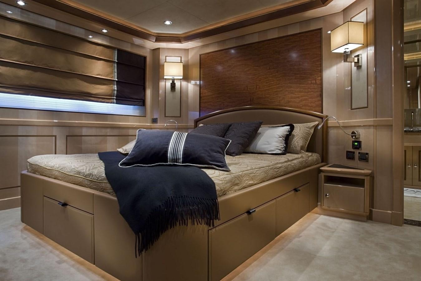 a bed in a room aboard BEHIKE Yacht for Sale
