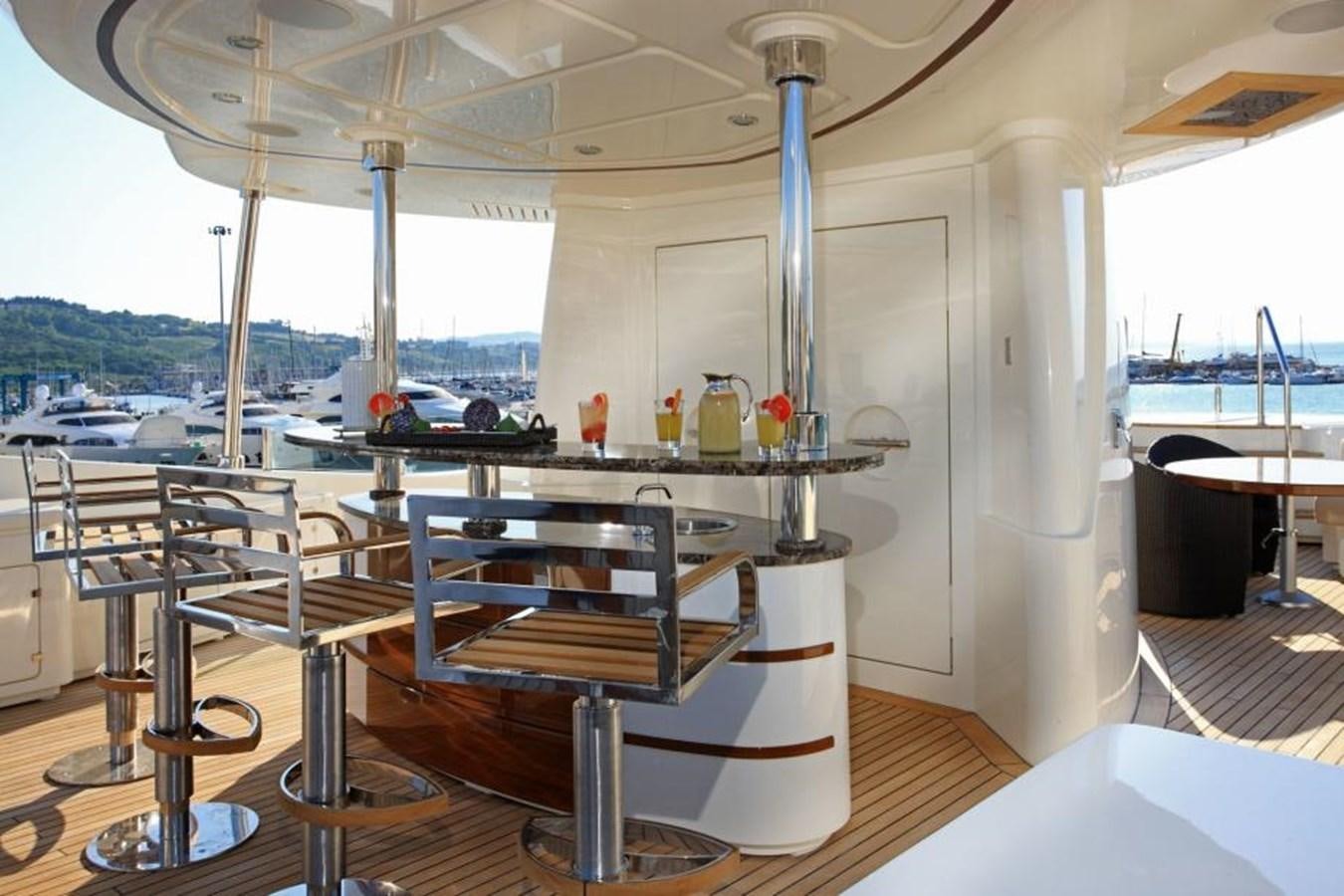 a table with chairs on it aboard BEHIKE Yacht for Sale