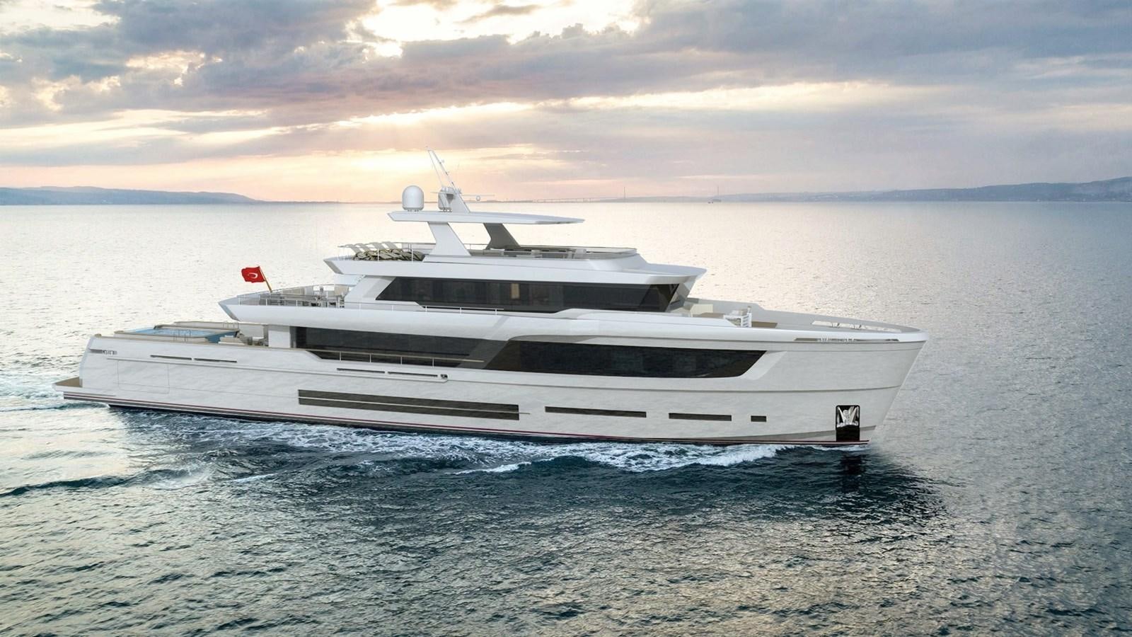 a white yacht in the water aboard EXPLORER ICE CLASS Yacht for Sale