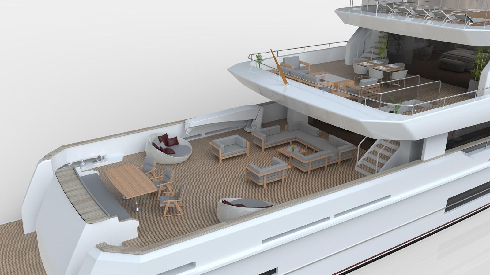 a room with a table and chairs aboard EXPLORER ICE CLASS Yacht for Sale