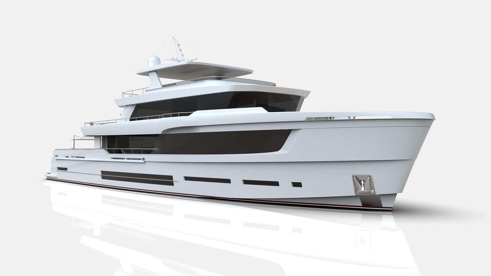 a white car with a white background aboard EXPLORER ICE CLASS Yacht for Sale