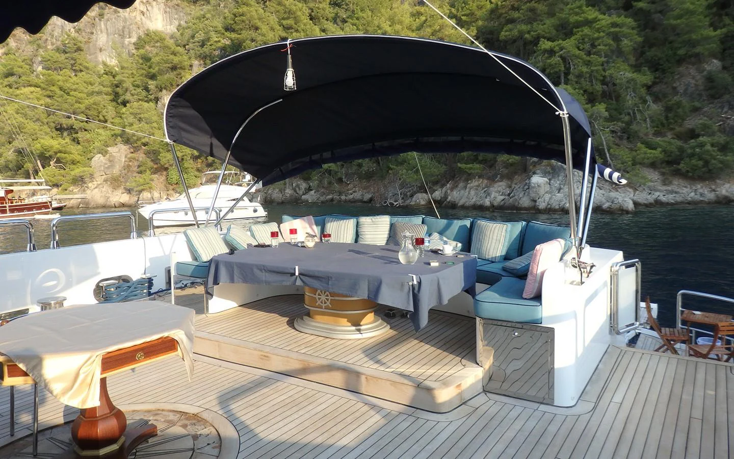 a boat on the water aboard DESTINY Yacht for Sale