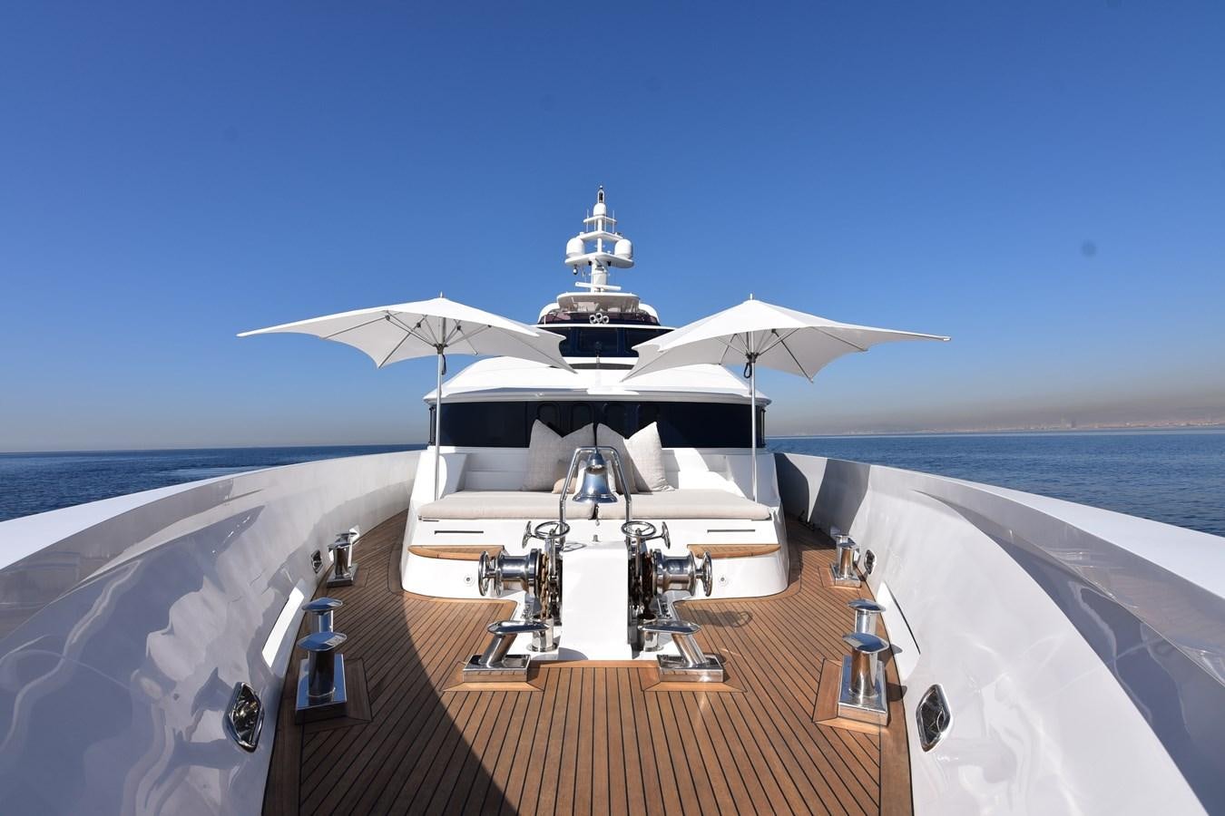 a boat on a deck aboard LIFE SAGA Yacht for Sale