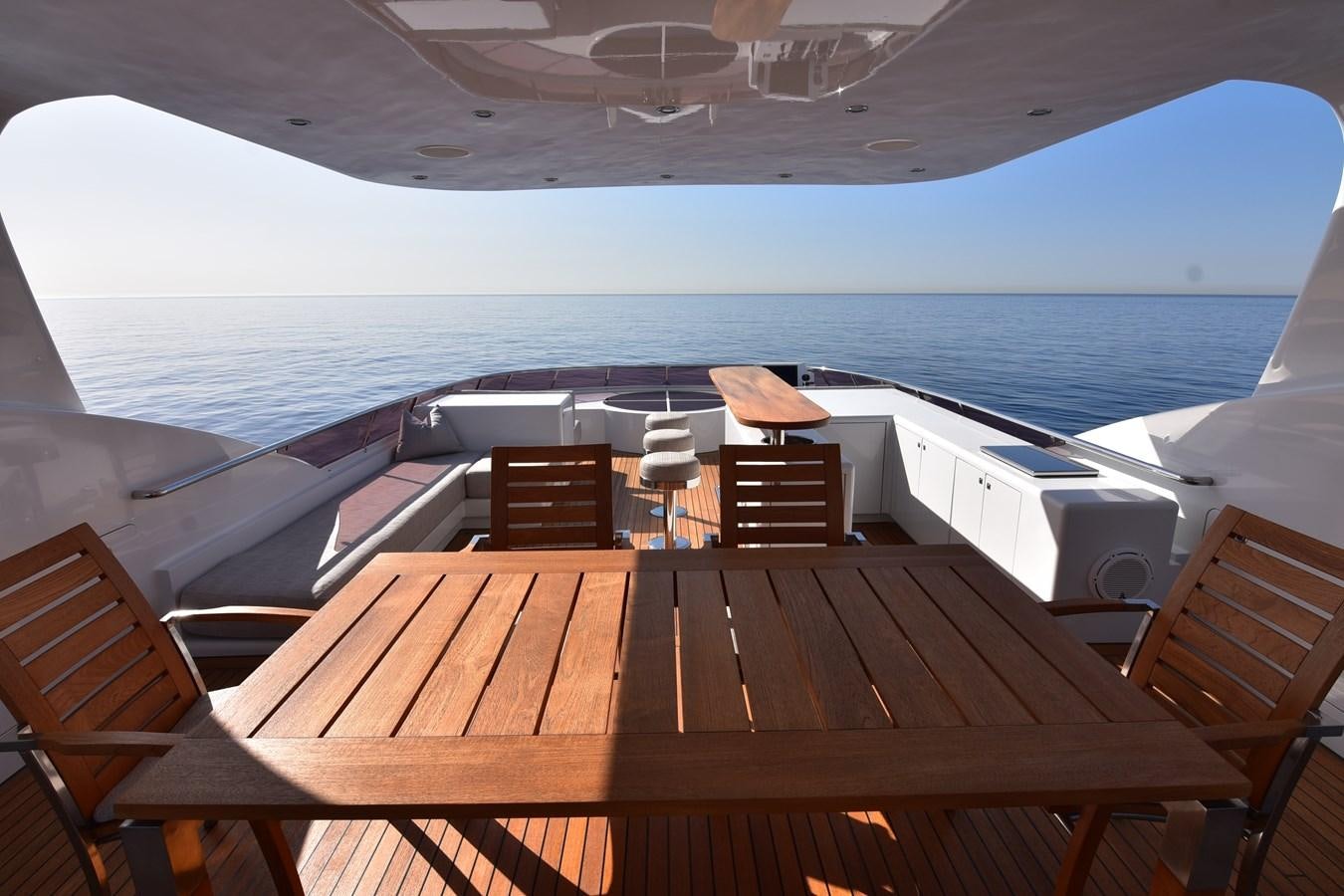 a deck overlooking the ocean aboard LIFE SAGA Yacht for Sale