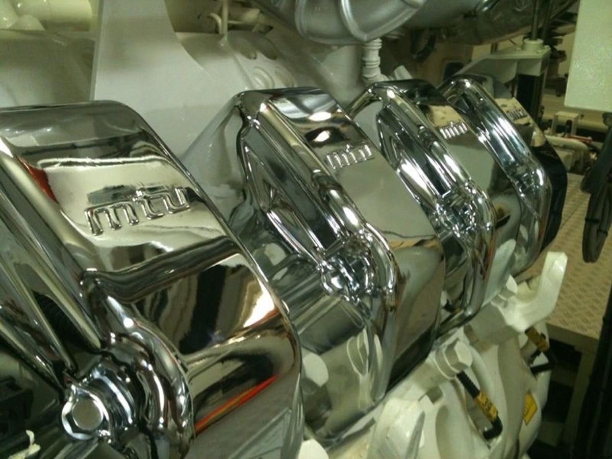 a close-up of a car engine aboard LIFE SAGA Yacht for Sale