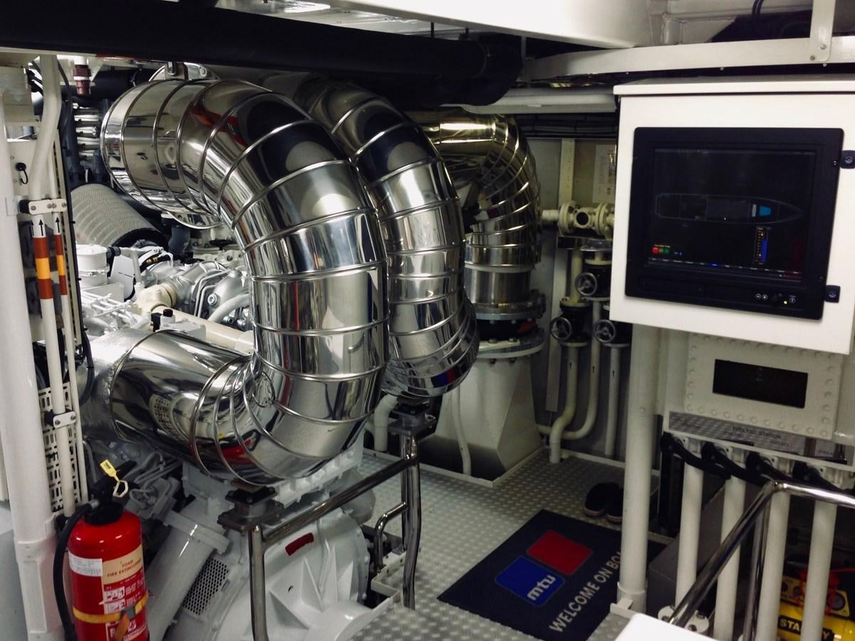 a large machine with a large metal cylinder aboard LIFE SAGA Yacht for Sale