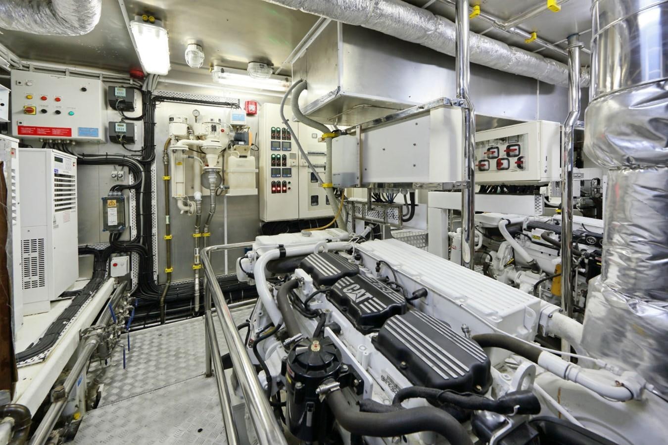a room with machinery aboard DAIMA Yacht for Sale
