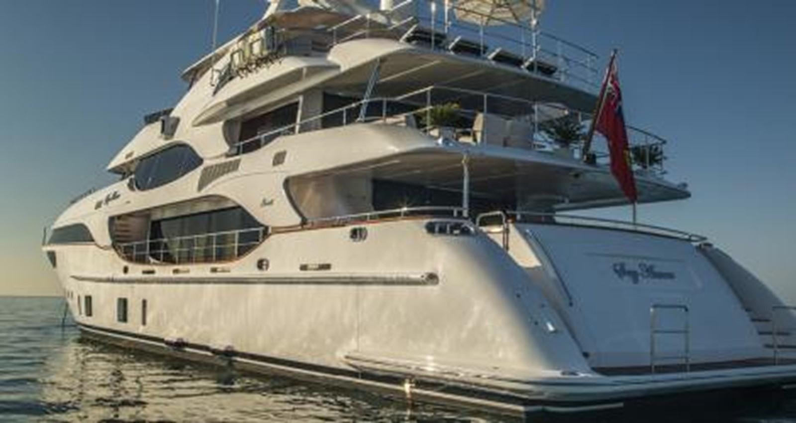 a large white ship aboard NELA Yacht for Sale