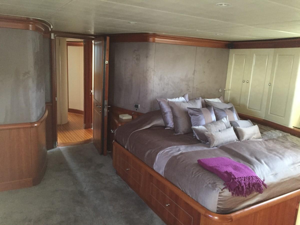 a bed in a room aboard INMOCEAN Yacht for Sale