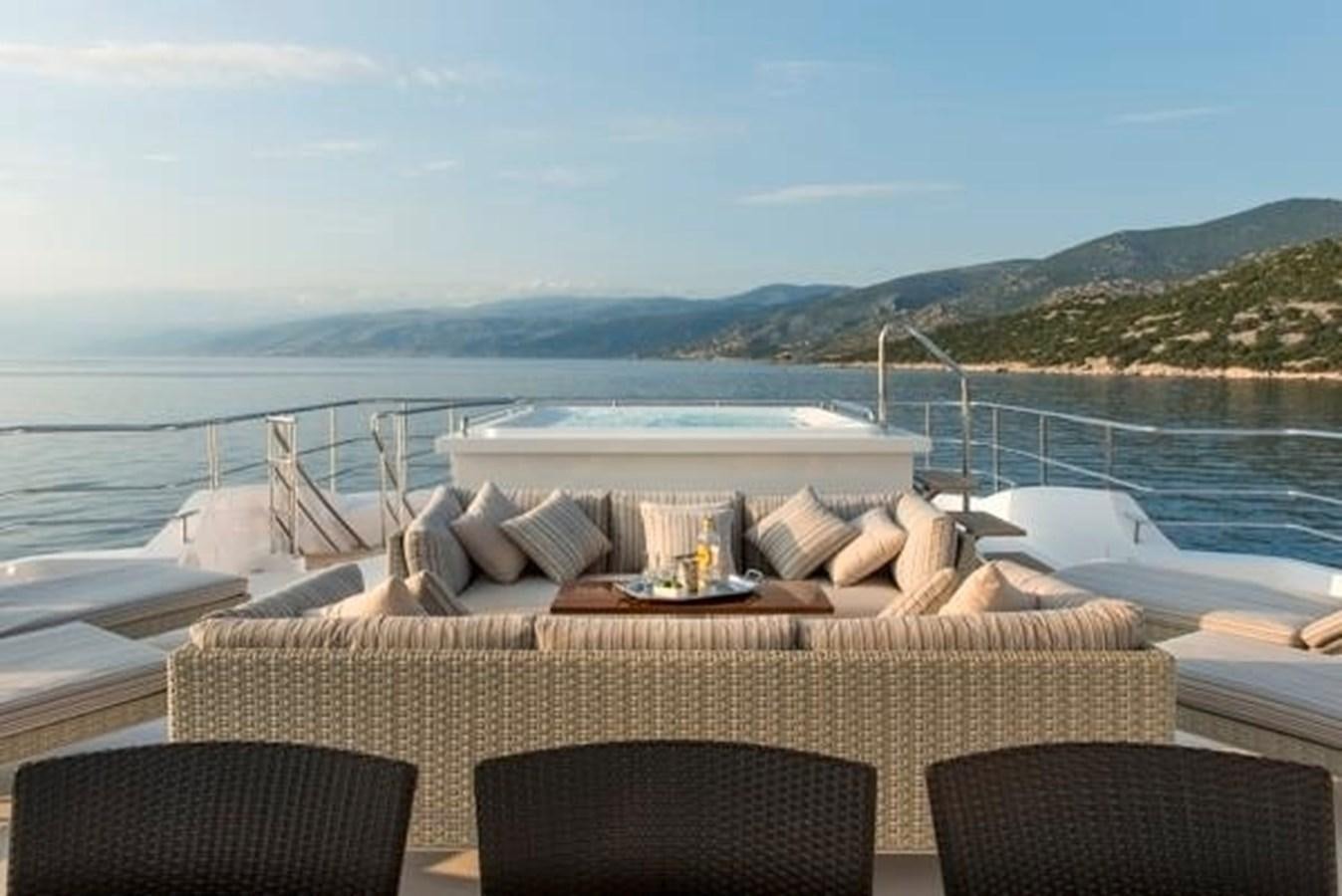 a table on a boat aboard ORYX Yacht for Sale