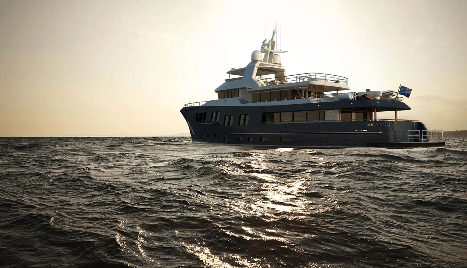 a boat in the water aboard BERING B130 Yacht for Sale