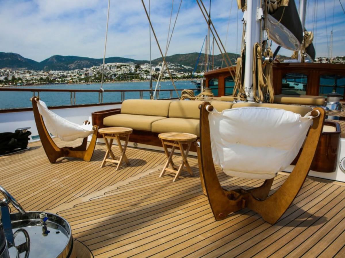 a boat on a deck aboard ZANZIBA Yacht for Sale