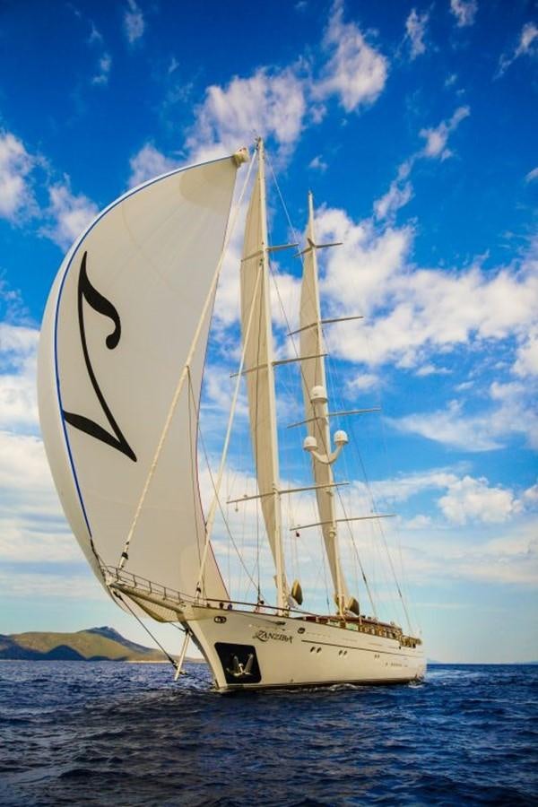 a sailboat on the water aboard ZANZIBA Yacht for Sale
