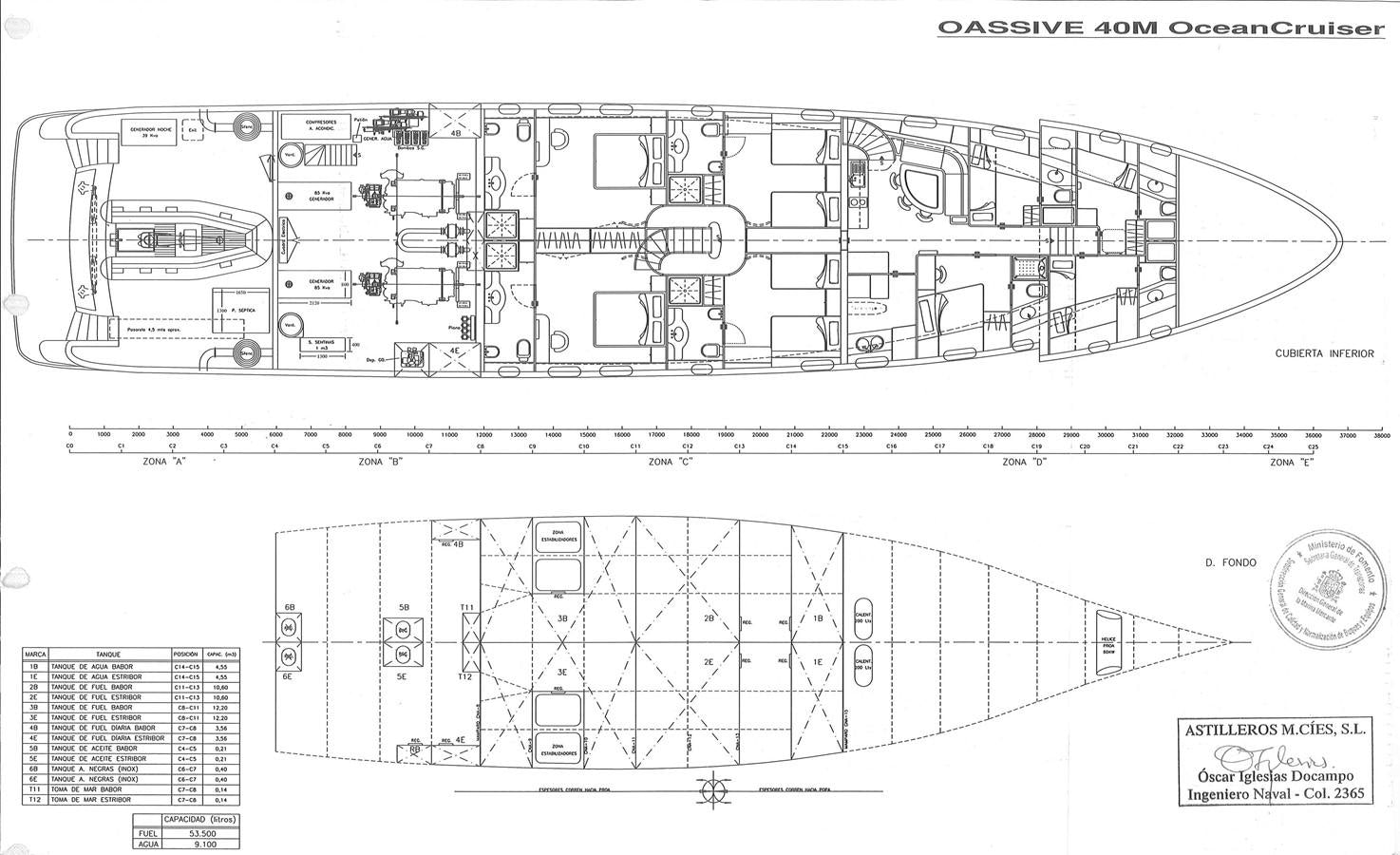 diagram, engineering drawing aboard SILENTWORLD Yacht for Sale