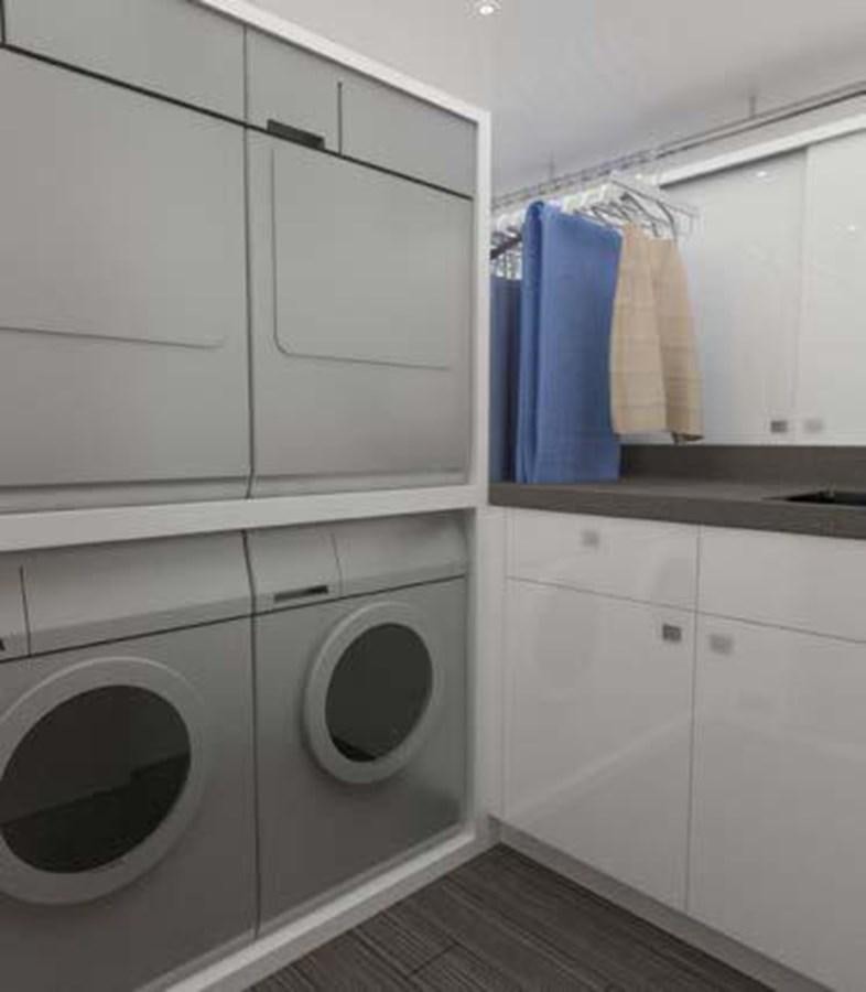a laundry room with a washing machine aboard NORTH STAR Yacht for Sale