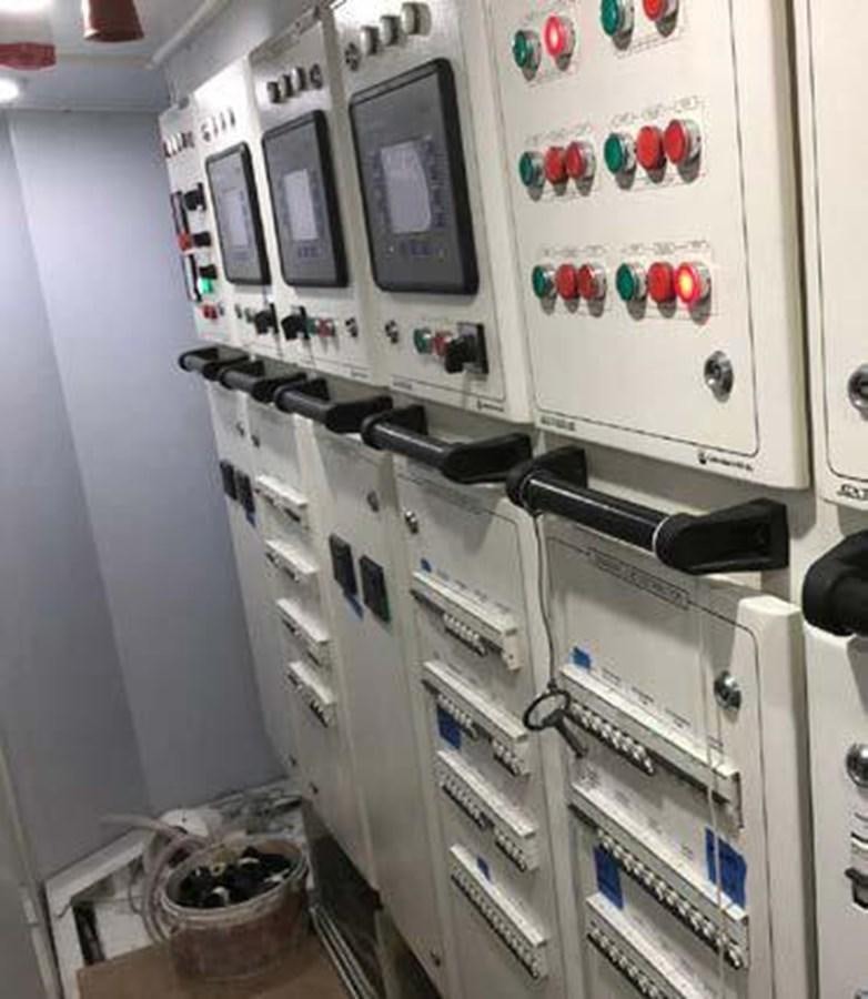 a refrigerator with many magnets aboard NORTH STAR Yacht for Sale