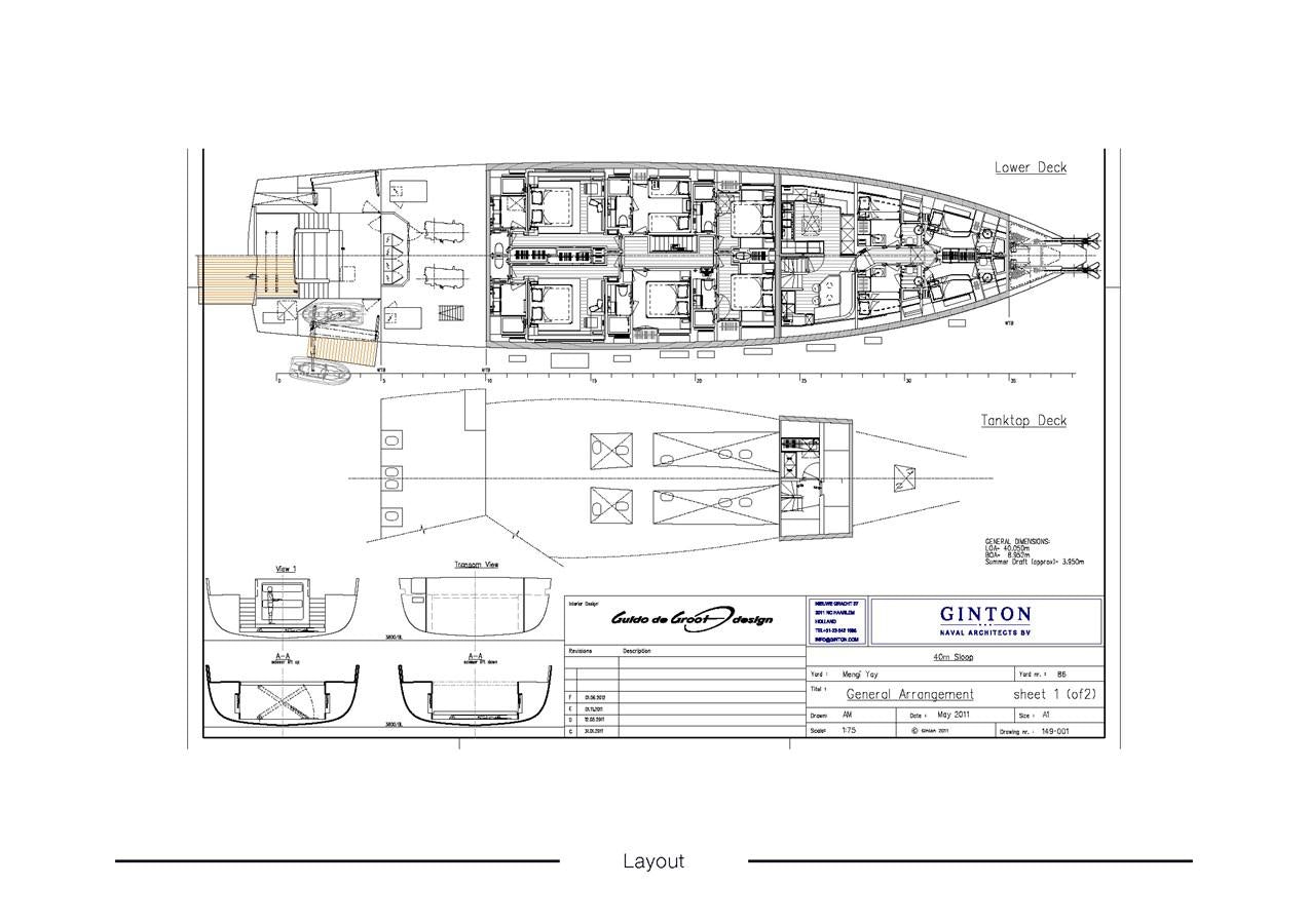 diagram, engineering drawing aboard NORTH STAR Yacht for Sale