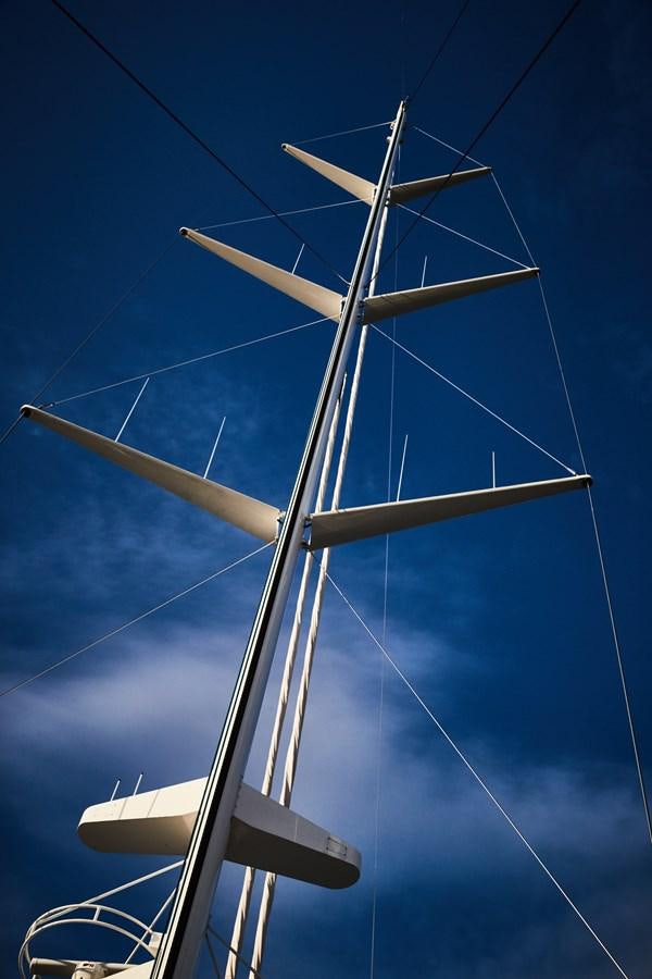 a wind turbine on a pole aboard NORTH STAR Yacht for Sale