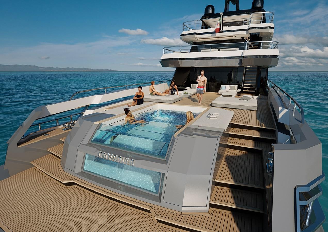 a group of people on a boat aboard CROSSOVER Yacht for Sale