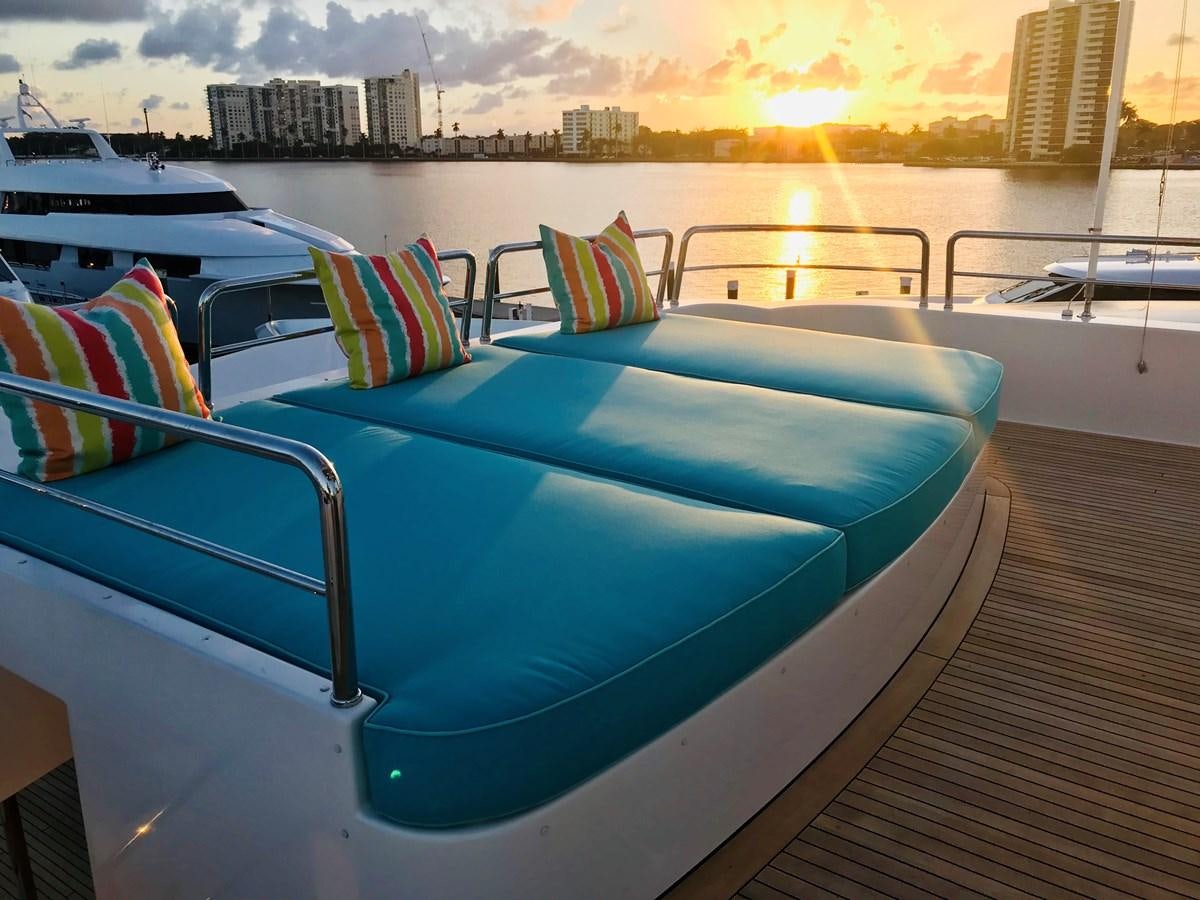 a row of boats on a dock aboard RELENTLESS Yacht for Sale