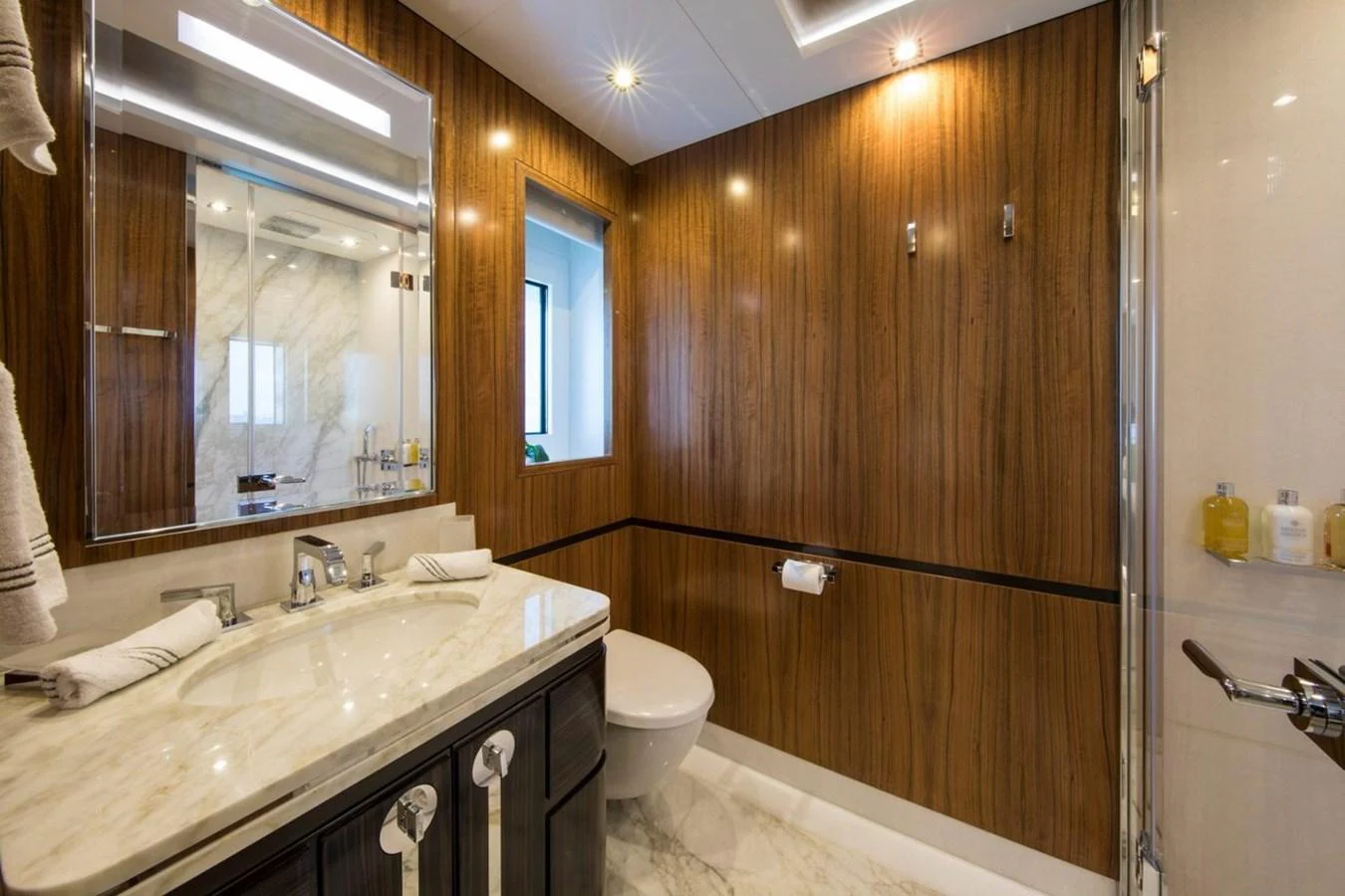 a bathroom with a sink and a toilet aboard SPRING Yacht for Sale