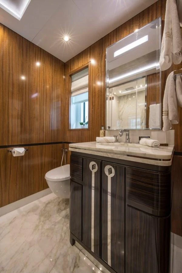 a bathroom with a sink and a toilet aboard SPRING Yacht for Sale