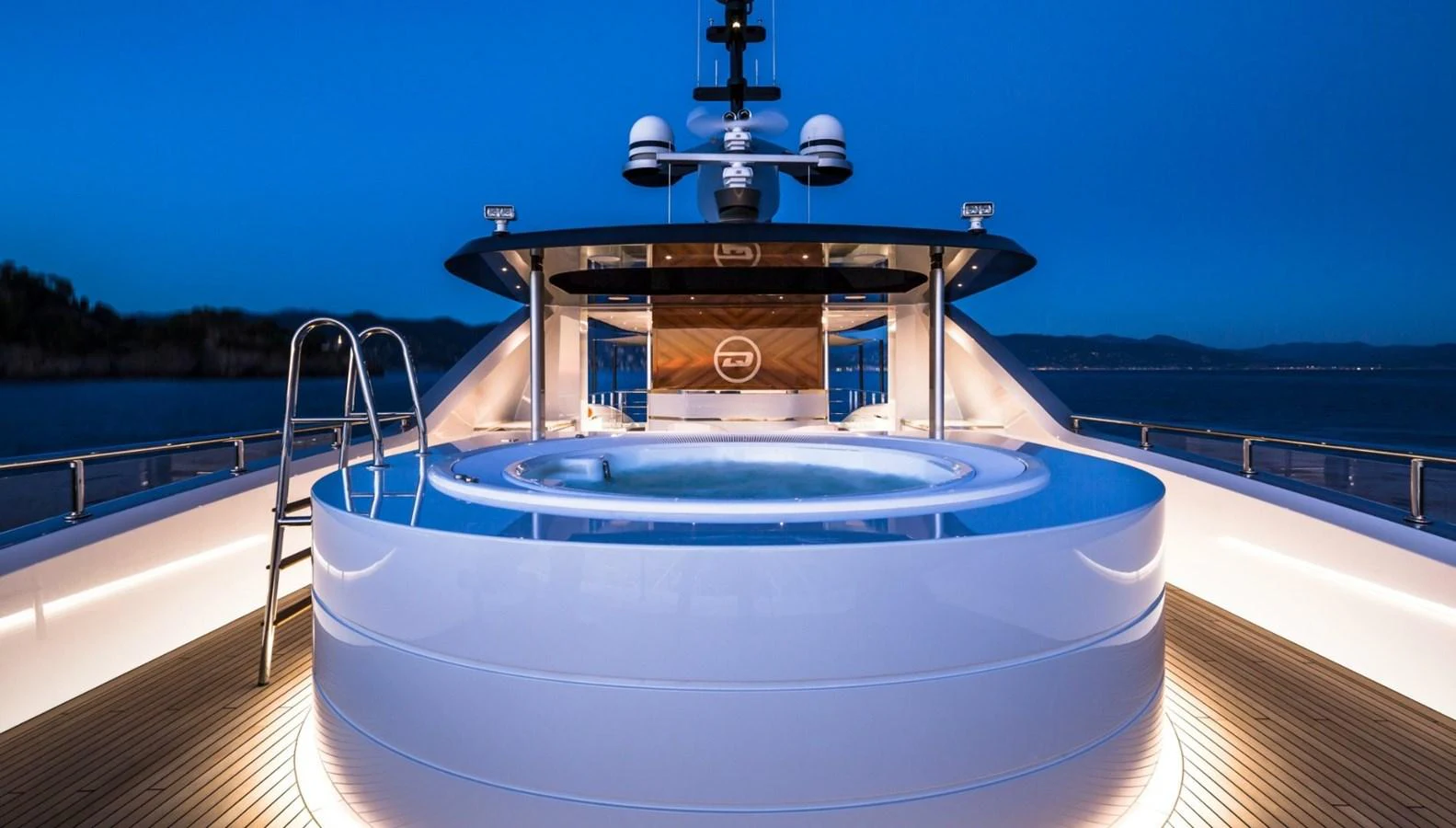 a large white tub on a deck aboard SPRING Yacht for Sale