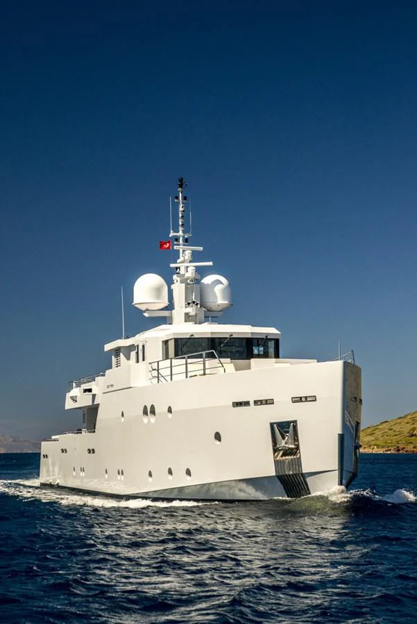 a large white ship aboard S7 Yacht for Sale