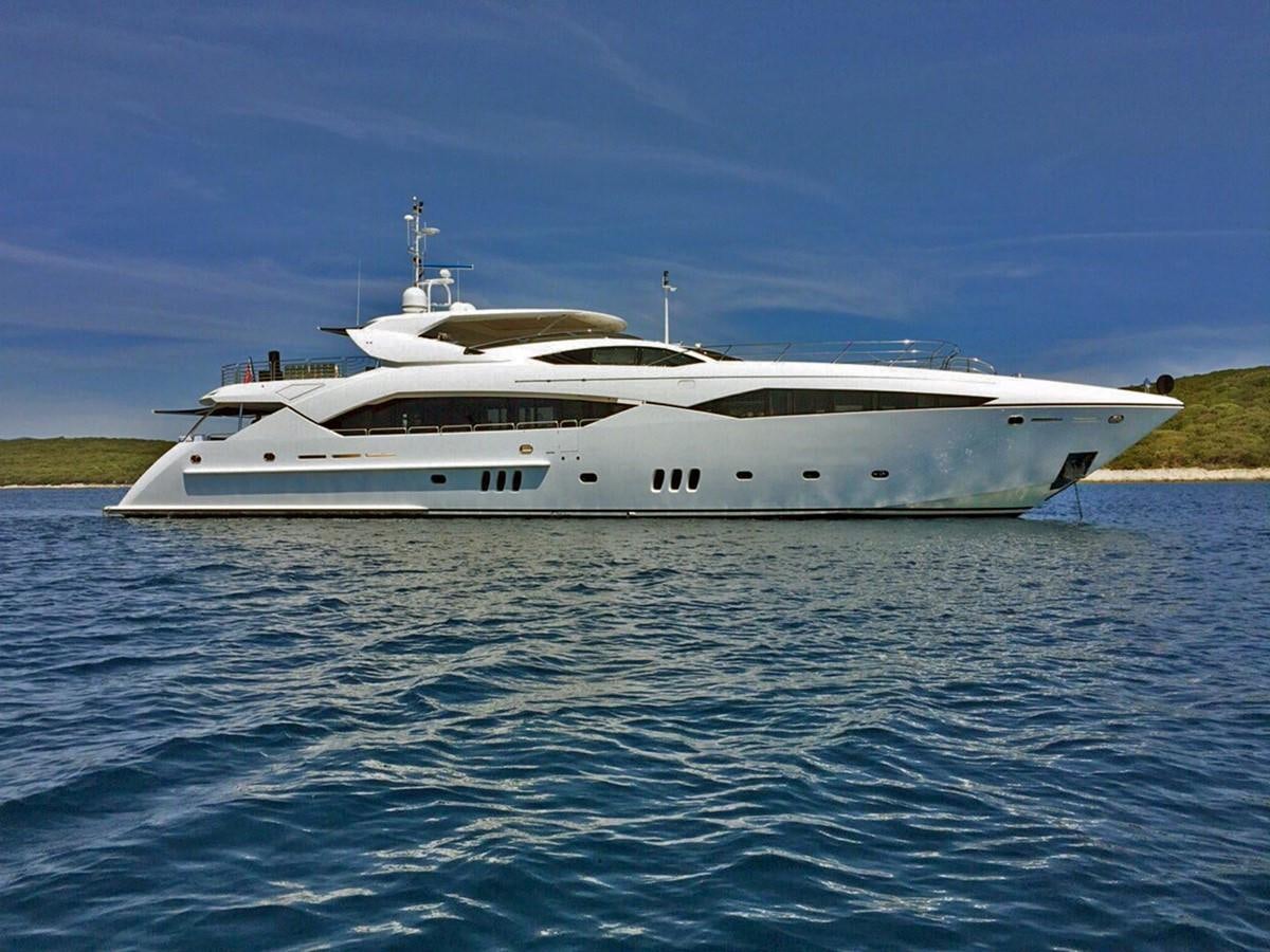 a white yacht on the water aboard REGULUS Yacht for Sale