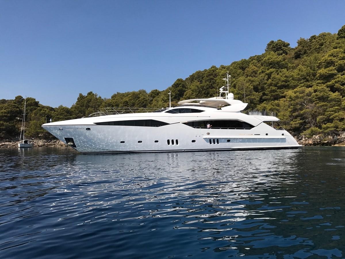 a white yacht on the water aboard REGULUS Yacht for Sale