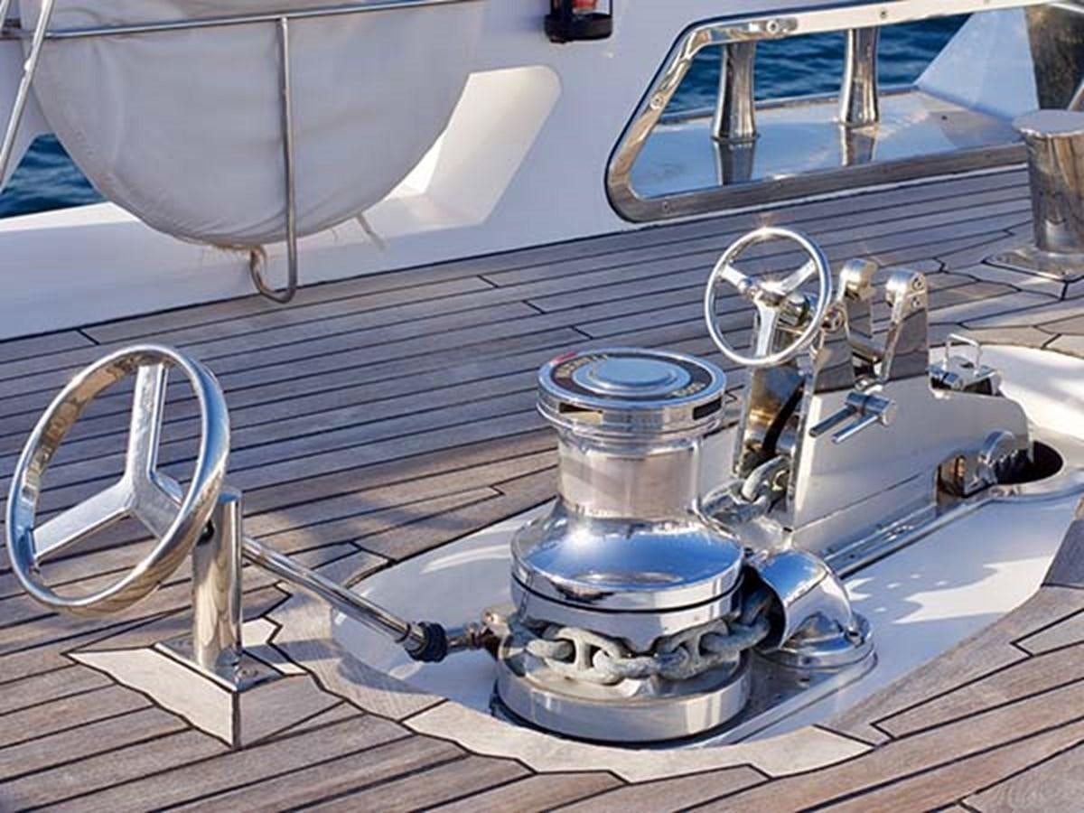 a metal cylinder on a table aboard AL WASMY I Yacht for Sale
