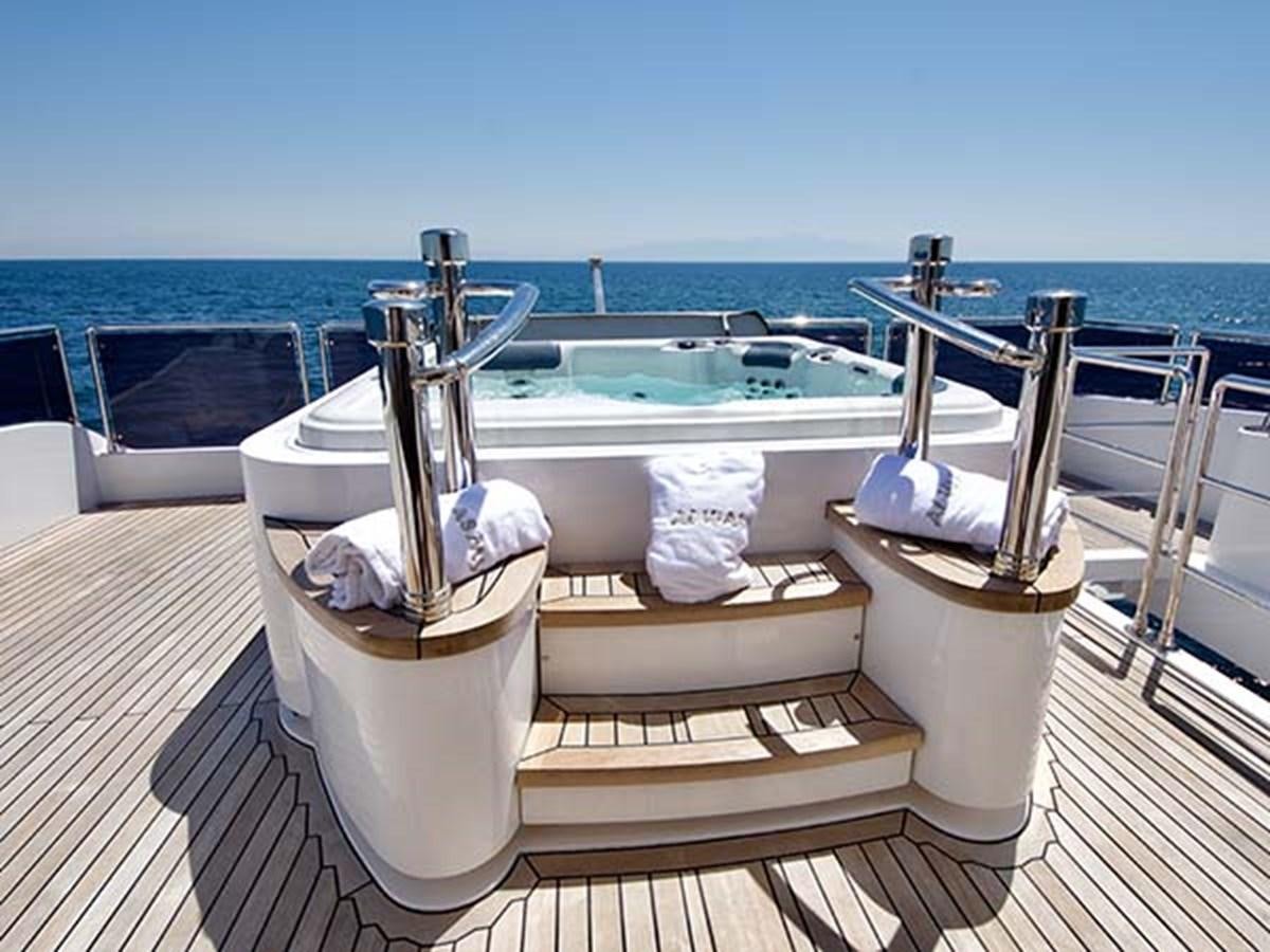 a boat with a towel on it aboard AL WASMY I Yacht for Sale