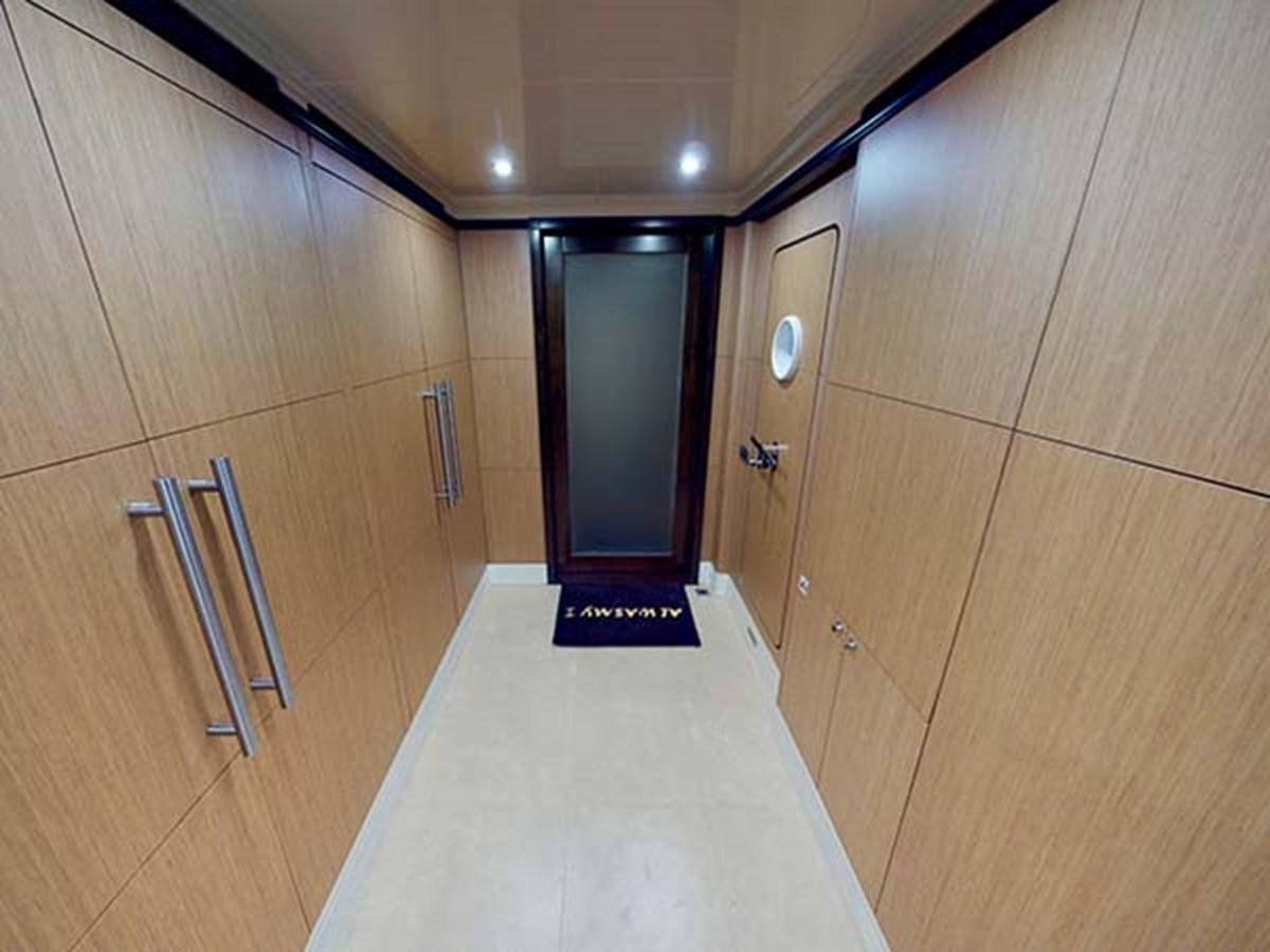 a large wooden bathroom aboard AL WASMY I Yacht for Sale