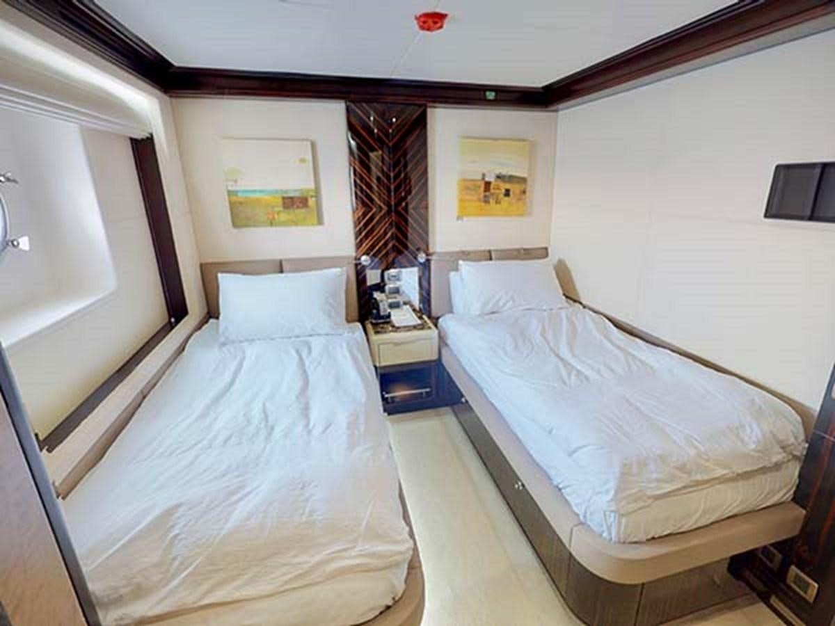 a couple of beds in a room aboard AL WASMY I Yacht for Sale