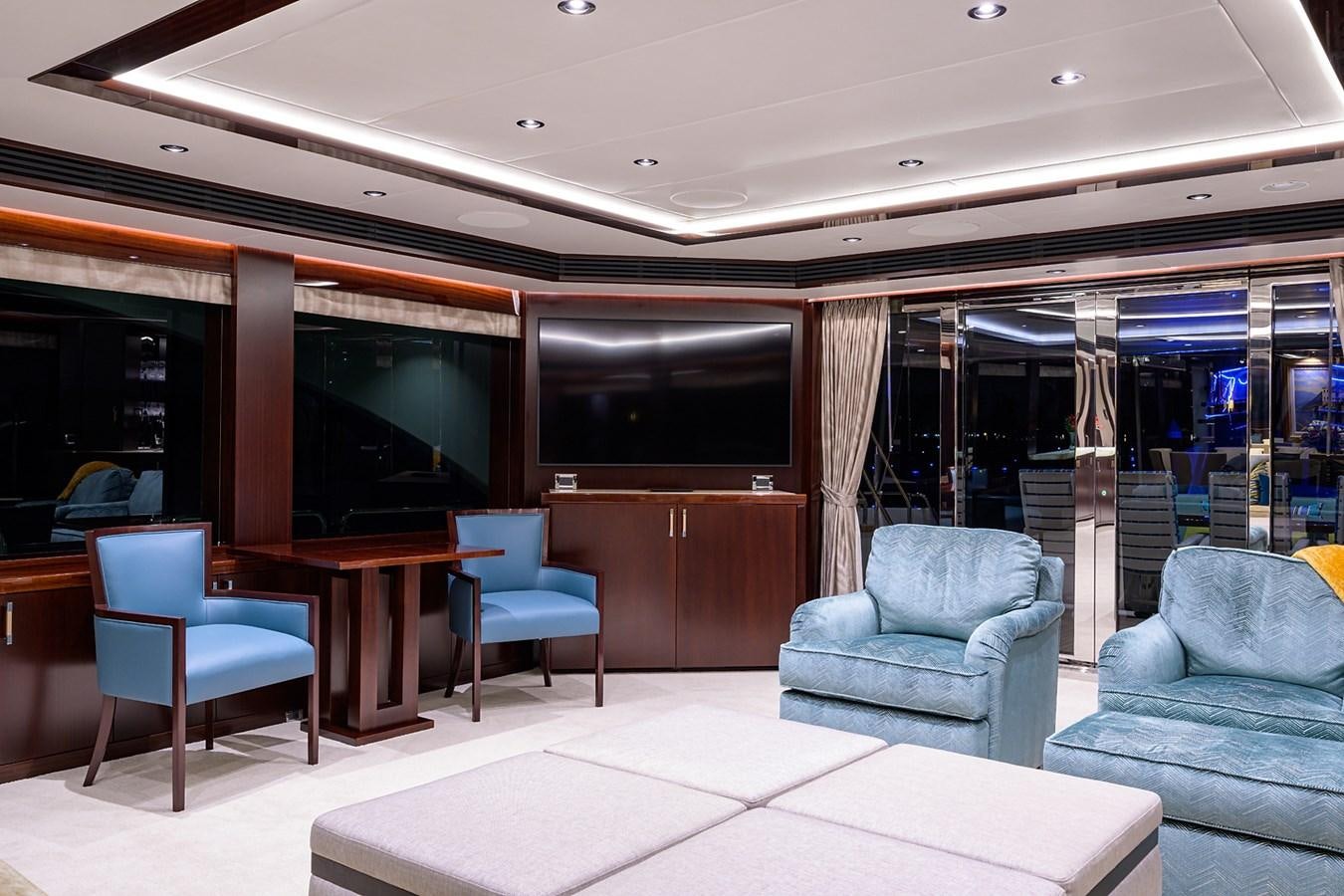 a room with a tv and a couch aboard MARSHA KAY Yacht for Sale