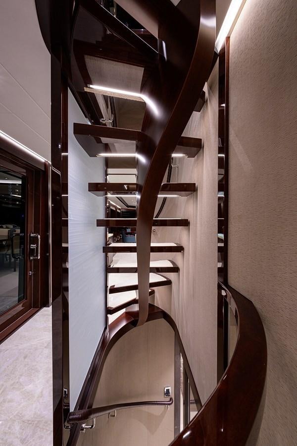 a staircase in a building aboard MARSHA KAY Yacht for Sale